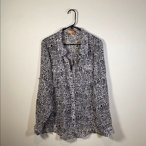 Sheer leopard print blouse